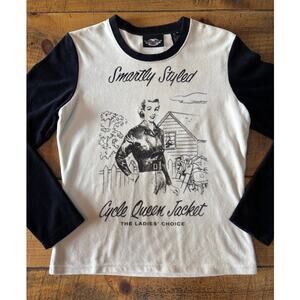 Harley Davidson Vintage Womens Y2K Biker Printed Velour Long Sleeve Shirt Medium